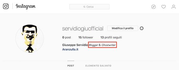 Come scrivere in corsivo su Instagram profilo