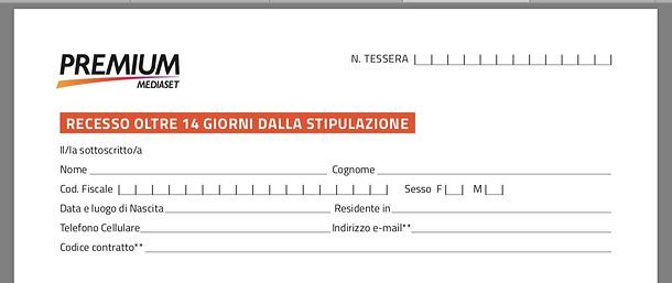 Disdetta Premium