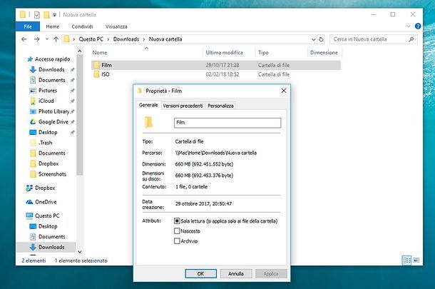 Come vedere dimensione delle cartelle su Windows