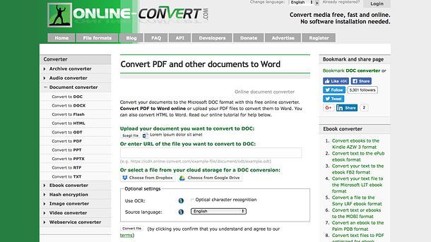 Come trasformare DOCX in DOC