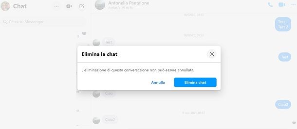 Come si fa a eliminare tutte le chat di Messenger da PC
