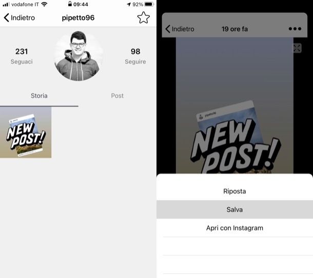 App per condividere una storia di Instagram