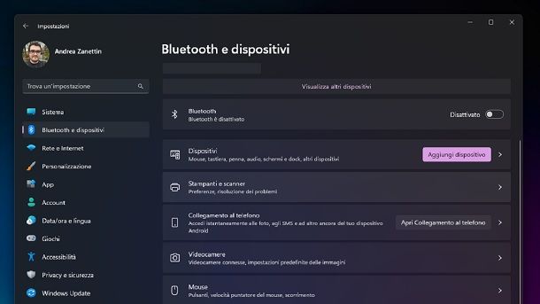 Impostazioni Windows 11 Stampanti e Scanner