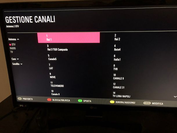 Come sintonizzare canali TV LG