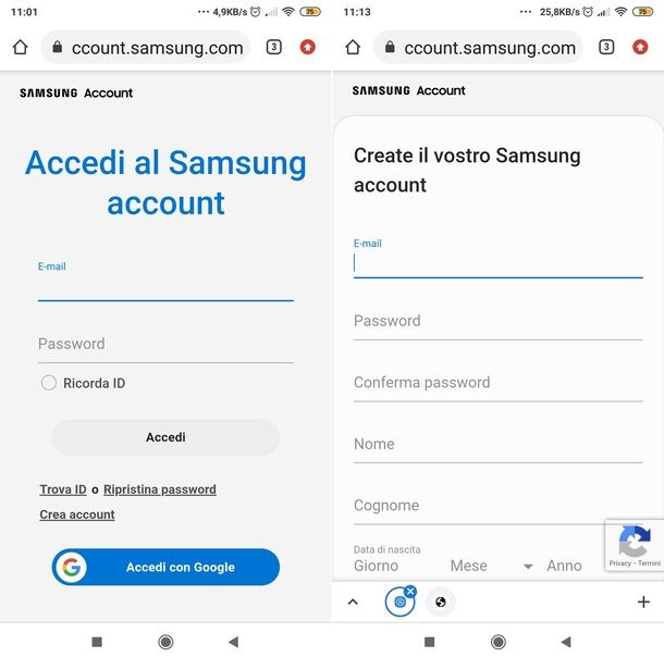 Creare account Samsung S Health 