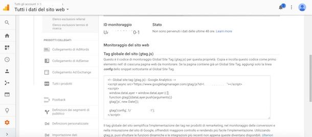 Come creare account Google Analytics