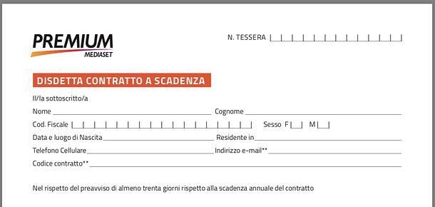 Disdetta Premium