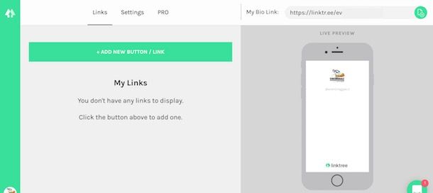 Come mettere link nella bio di Instagram con Linktree