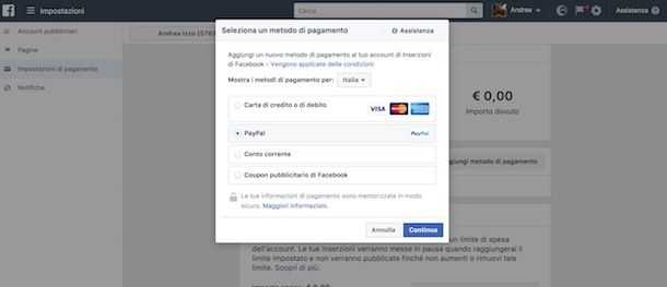 Sponsorizzare su Facebook