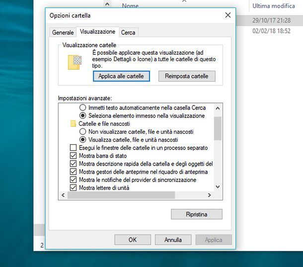 Come vedere dimensione delle cartelle su Windows