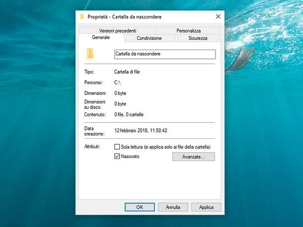 Come nascondere le cartelle su Windows