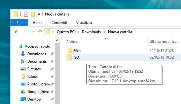 Come vedere dimensione delle cartelle su Windows