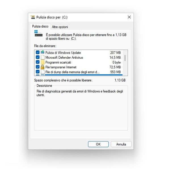 Pulizia disco Windows