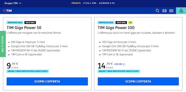 Offerte Giga TIM