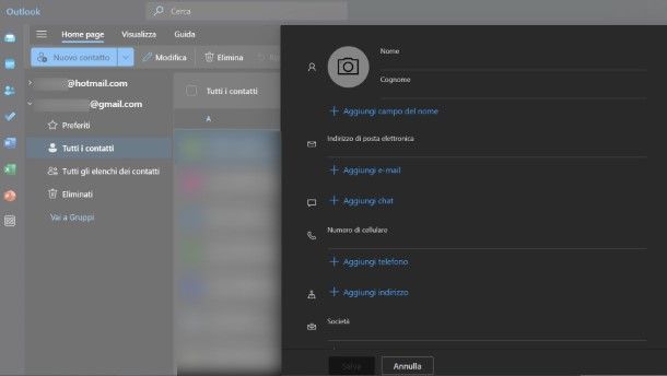 Come salvare contatti su Gmail da computer