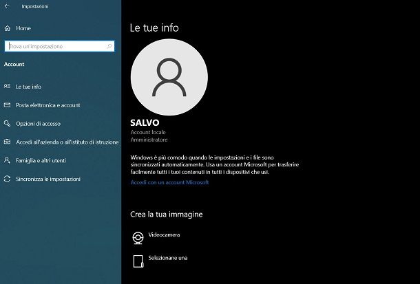 Come cambiare la password di amministratore Windows 10