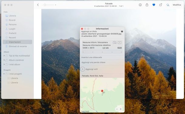 Geotaggare le foto su macOS