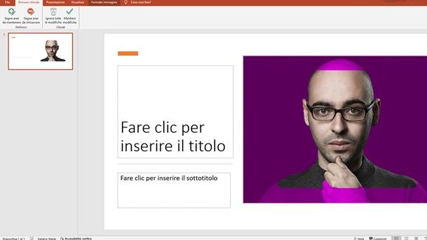 Come cancellare lo sfondo di una foto su PowerPoint