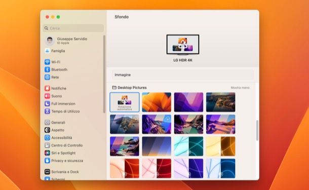 Cambiare sfondo automaticamente su Mac