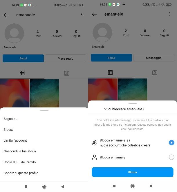 Come bloccare su Instagram una persona da app