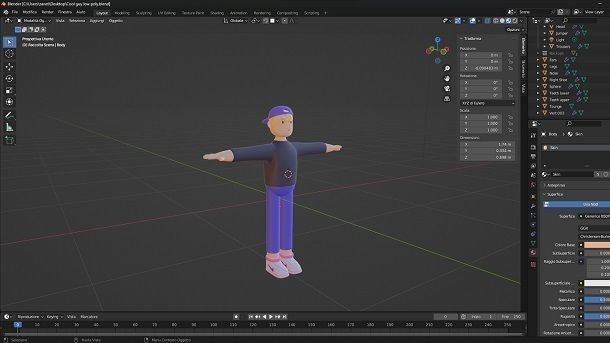 Blender personaggio 3D