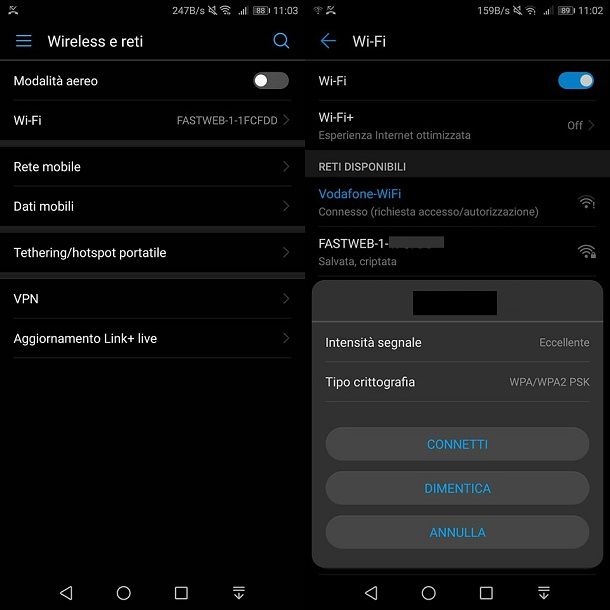 Connettersi al Wi-Fi da Android