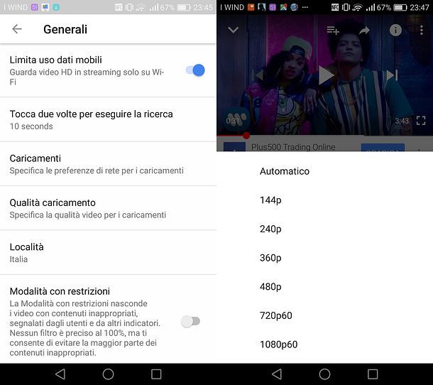 Come non consumare Giga su YouTube