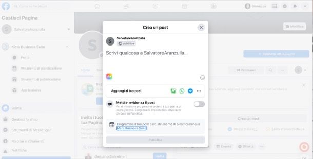 Come creare un post su Facebook