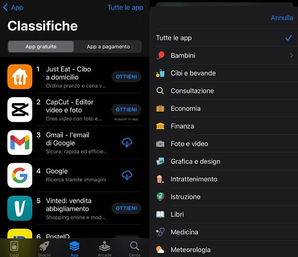 Classifiche app gratuite App Store iPhone