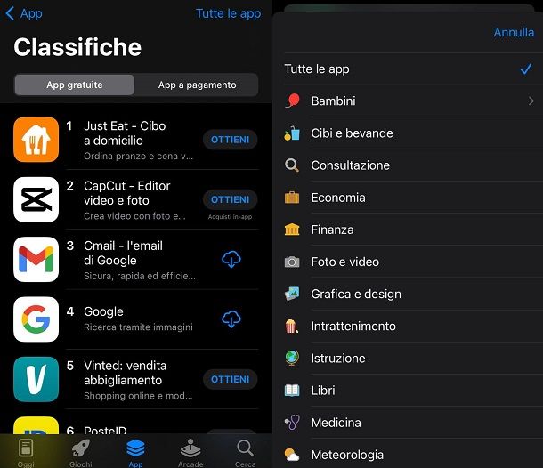 Classifiche app gratuite App Store iPhone