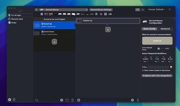 Come regolare il volume con la rotellina del mouse