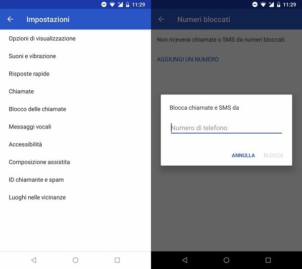Bloccare chiamate sul cellulare