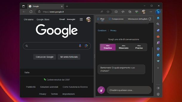 Bing IA sidebar Microsoft Edge