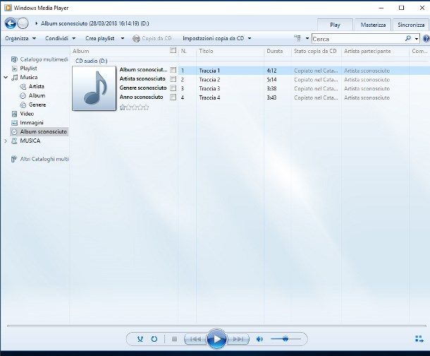 Copiare un CD audio su chiavetta USB con Windows