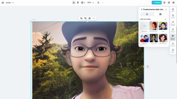 Creare avatar 3D online CapCut