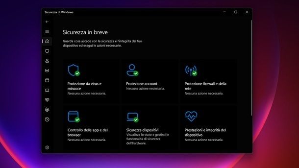 Microsoft Defender Sicurezza di Windows 11