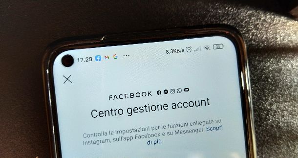 Centro gestione account Facebook