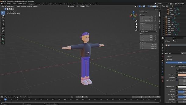 Creare avatar personaggio 3D Blender