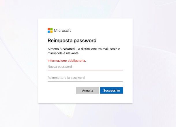 Outlook reset password