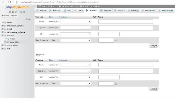 Come creare un database SQL