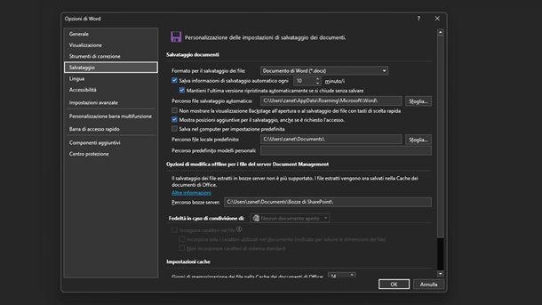Come salvare automaticamente i file aperti su Office