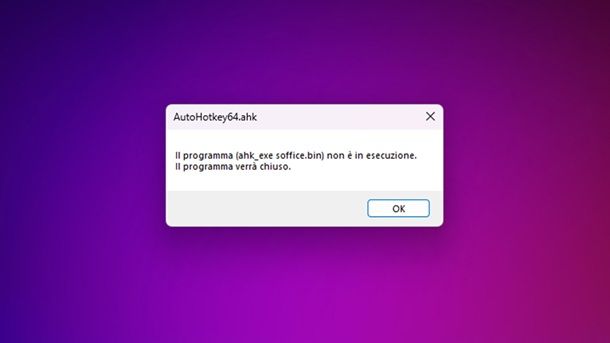 AutoHotKey programma finito
