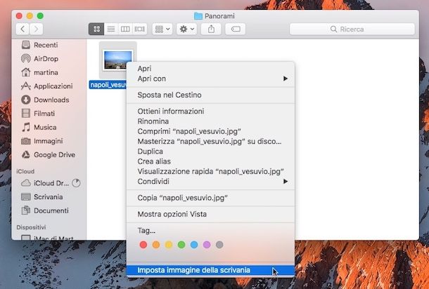 Come cambiare sfondo Mac