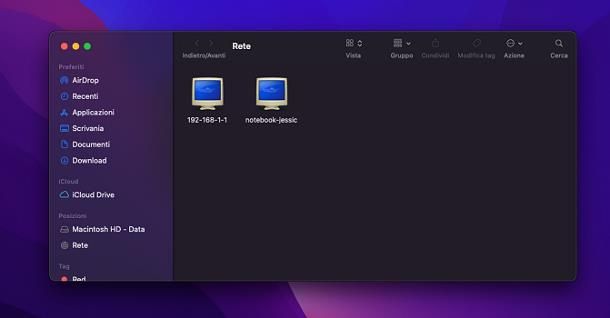 Creare una rete domestica con macOS