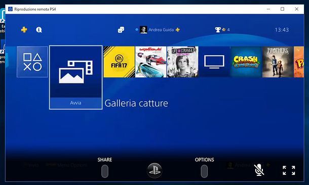 Riproduzione remota PS4