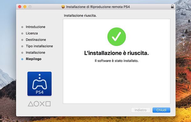 Installazione Riproduzione remota PS4 Mac