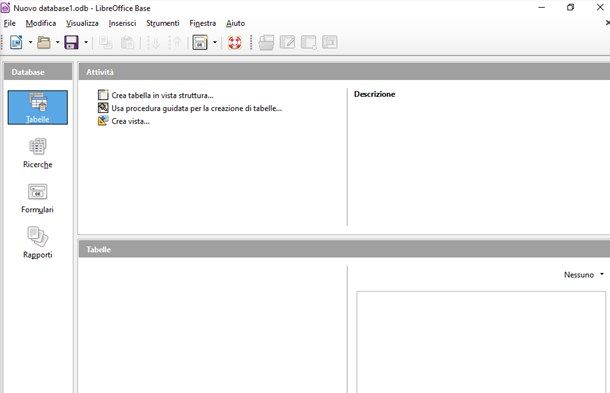 Creare un database con LibreOffice
