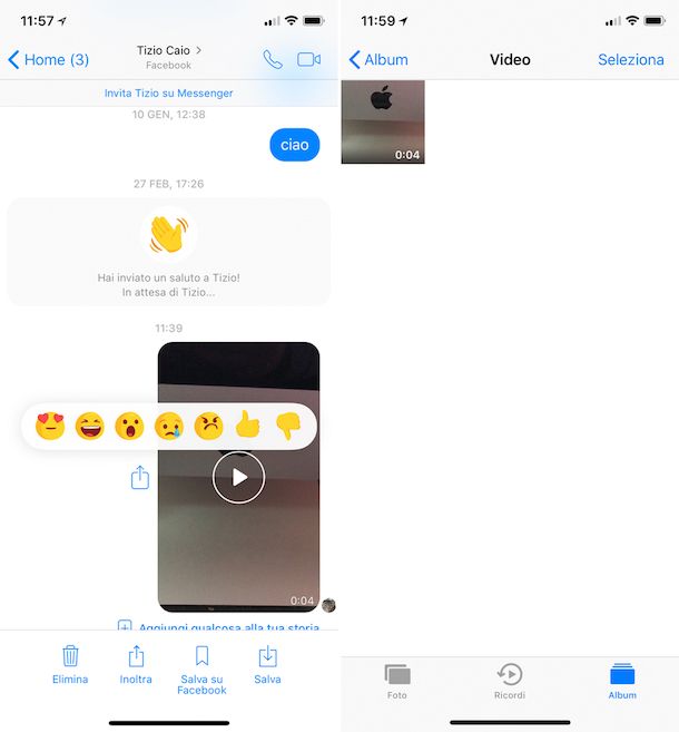 Come salvare video da Messenger