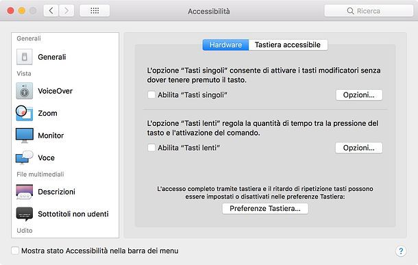 Accessibilità Mac