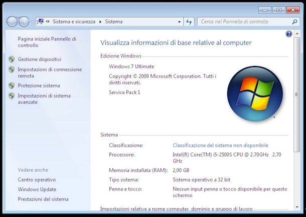 Come vedere versione Windows